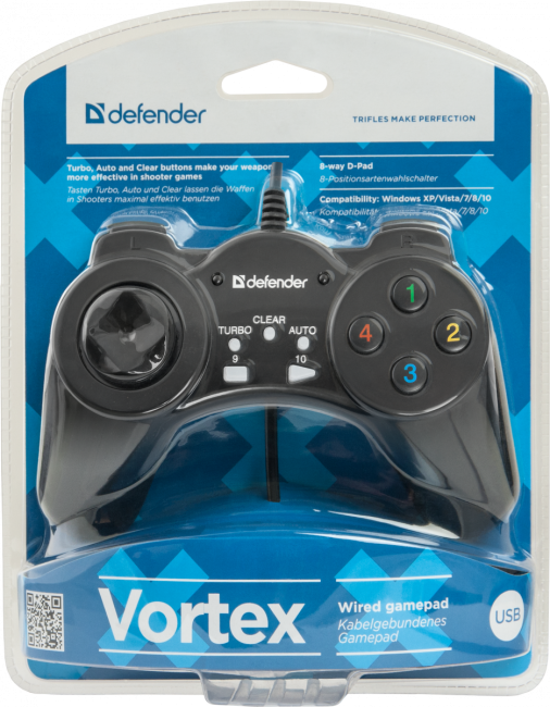 Defender Проводной геймпад Vortex USB, 13 кнопок Defender Vortex Defender Проводной геймпад Vortex USB, 13 кнопок Defender Vortex