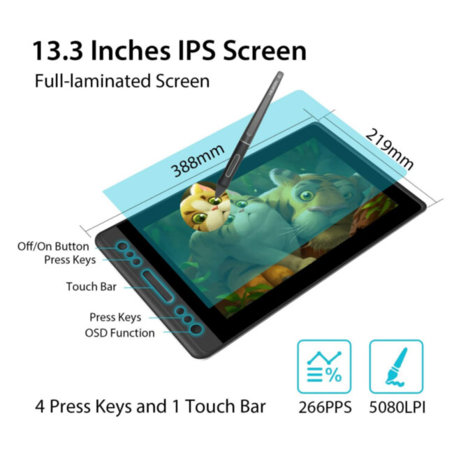 Интерактивный дисплей Huion KAMVAS Pro 13 Интерактивный дисплей Huion KAMVAS Pro 13
