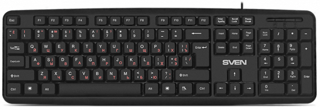 Клавиатура SVEN KB-S230 чёрная (104кл, каб. 2м) Sven KB-S230