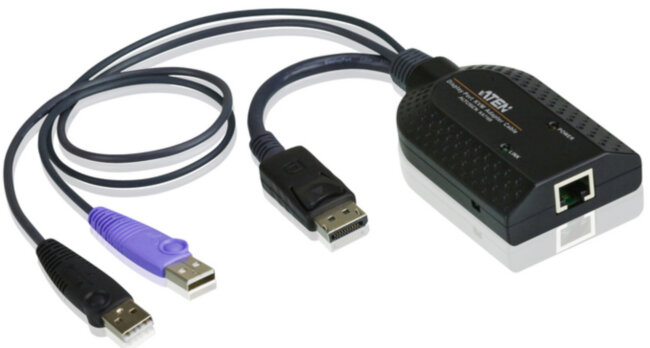 Модуль удлинителя, Display port+KBD+MOUSE USB,  50 метр., для подкл. комплекта перключат. KN2124v/2140v/4124v/4140v/2116A/2132/4116/4132; KM0532/0932/0032, макс.разреш. 1600х1200, RJ45+HD-DP+USB A-тип, Female+2xMale, без Б.П., (DDC2B) [KA7169] ATEN KA7169