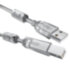 GCR Кабель PROF 3.0m USB 2.0, AM/BM, прозрачный, ферритовые кольца, 28/24 AWG, экран, армированный, морозостойкий, GCR-52424 Greenconnect USB 2.0 Type-AM - USB 2.0 Type-BM 3м