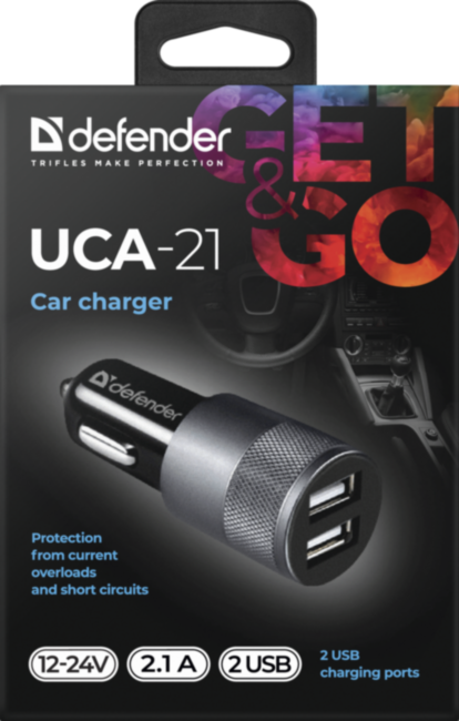 Defender Автомобильное ЗУ UCA-21 2USB, 5V/2.1A Defender UCA-21 2USB, 5V/2.1A Defender Автомобильное ЗУ UCA-21 2USB, 5V/2.1A Defender UCA-21 2USB, 5V/2.1A