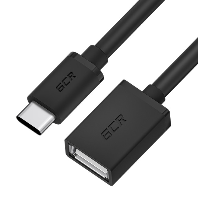 GCR Кабель переходник 1.0m TypeC / USB 2.0 AF, черный, GCR-55261 Greenconnect GCR-55261
