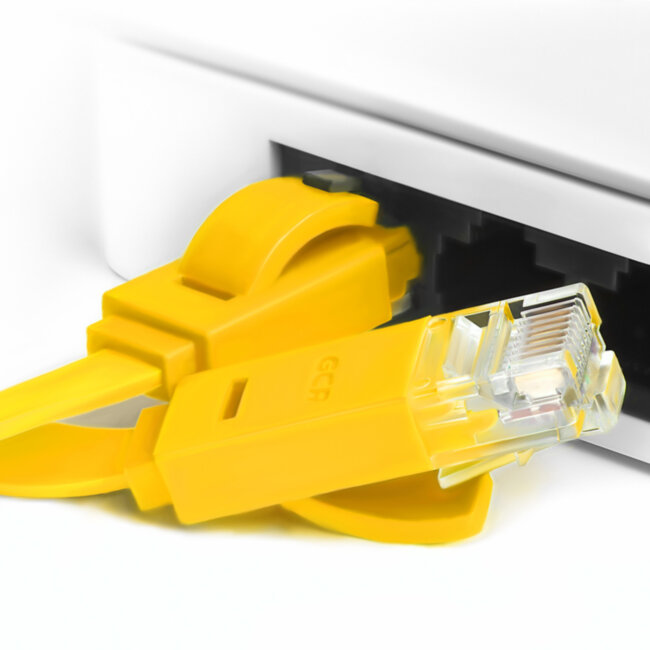 Greenconnect Патч-корд PROF плоский прямой 2.0m, UTP медь кат.6, желтый, 30 AWG, GCR-LNC622-2.0m, ethernet high speed 10 Гбит/с, RJ45, T568B Greenconnect RJ45(m) - RJ45(m) Cat. 6 U/UTP PVC 2м жёлтый