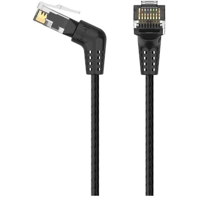 Патч-корд Vention прямой UTP cat.6a, RJ45 угол 90 - 1м. Черный Vention IBOBF