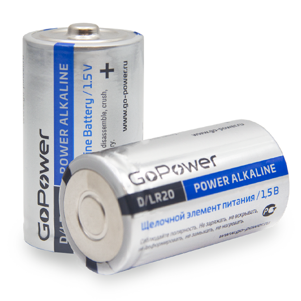 Батарейка GoPower LR20 D BL2 Alkaline 1.5V (2/12/96) блистер (2 шт.) Батарейка GoPower LR20 D (00-00017862) Батарейка GoPower LR20 D BL2 Alkaline 1.5V (2/12/96) блистер (2 шт.) Батарейка GoPower LR20 D (00-00017862)