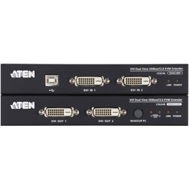 USB, DVI, КВМ-удлинитель c поддержкой Dual View и HDBaseT™ 2.0 (1920 x 1200  100 м) ATEN CE624 USB, DVI, КВМ-удлинитель c поддержкой Dual View и HDBaseT™ 2.0 (1920 x 1200  100 м) ATEN CE624
