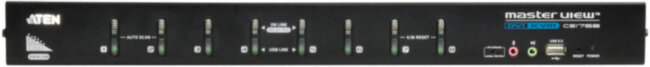 Переключатель, электрон., KVM+Audio,  1 user USB+DVI => 8 cpu USB+DVI, со  шнурами USB DVI-D 2x1.8м., 1920x1200 DVI Single Link/2048x1536 VGA, 1U 19", исп.спец.шнуры, OSD, каскад 512, (2-портовый USB 2.0 hub) ATEN CS1768