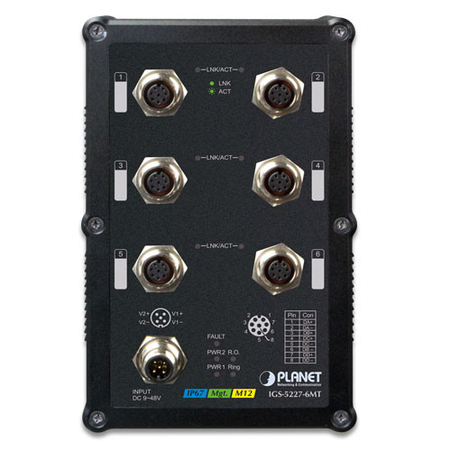 IGS-5227-6MT индустриальный IP67 коммутатор Planet IGS-5227-6MT