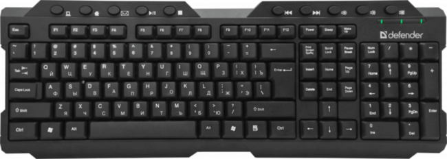 Defender Беспроводная клавиатура Element HB-195 RU,черный,мультимедиа Defender Element HB-195