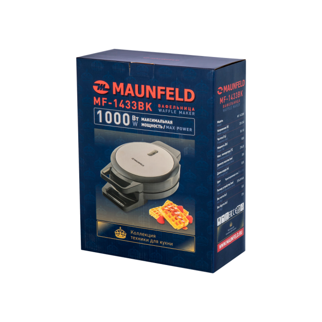 Вафельница MAUNFELD MAUNFELD MF-1433BK Вафельница MAUNFELD MAUNFELD MF-1433BK