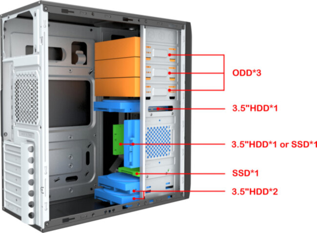 Корпус c блоком питания 450 Ватт Foxline FL-815-FZ450R