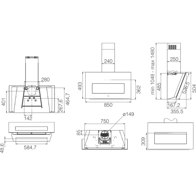 Вытяжка ELICA Elica BLOOM BL/A/85-PRF0164459A Вытяжка ELICA Elica BLOOM BL/A/85-PRF0164459A