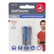 Батарейка GoPower Крона 6LR61 BL1 Alkaline 9V (1/10/240) Батарейка GoPower Крона 6LR61 (00-00017863) Батарейка GoPower Крона 6LR61 BL1 Alkaline 9V (1/10/240) Батарейка GoPower Крона 6LR61 (00-00017863)