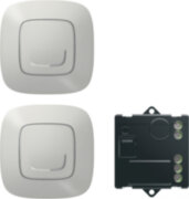 VLN-a АЛЮ Пакет упр.осв.2х м. Набор умных беспроводных выключателей Legrand серия Valena Allure with NETATMO, Цвет Алюминий. Готовое решение для управления освещением. Состоит: Микромодуль реле 300 Вт 240В + два умных беспроводных 1-клавишных выключателя 