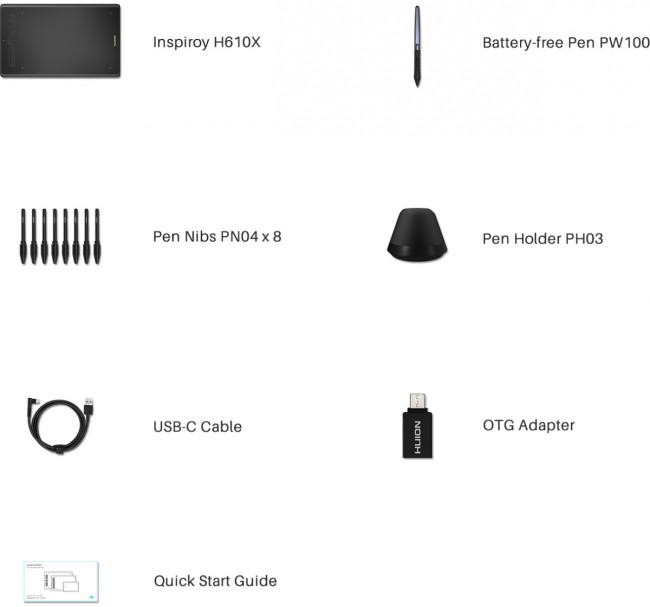 Графический планшет Huion Inspiroy H610X Графический планшет Huion Inspiroy H610X