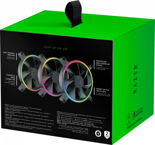 Кулер Razer Kunai Chroma RGB 140MM LED PWM Performance Fan - 3 Fans - FRML Packaging Razer Kunai Chroma - 140mm - 3 Fans