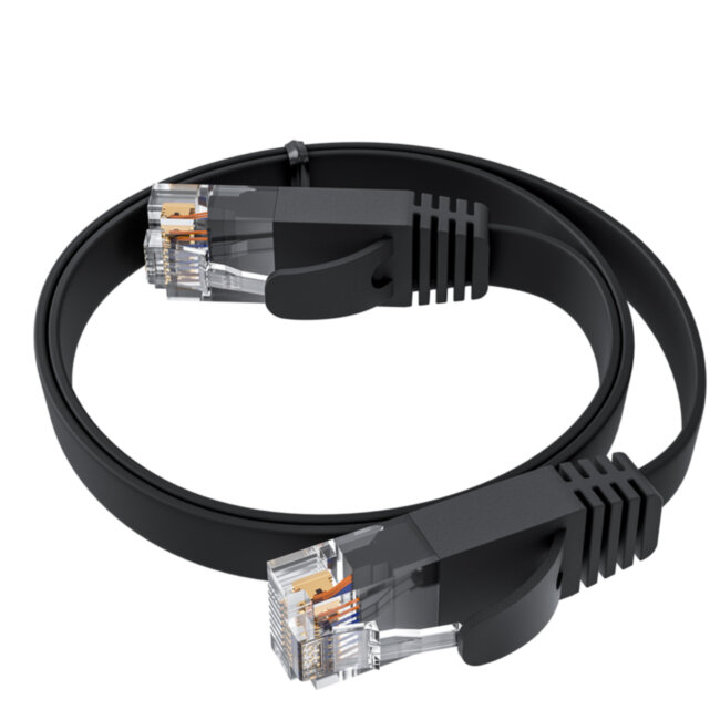 GCR Патч-корд PROF плоский прямой 20.0m, UTP медь кат.6, черный, 30 AWG, ethernet high speed 10 Гбит/с, RJ45, T568B, GCR-52865 Greenconnect RJ45(m) - RJ45(m) Cat. 7 U/UTP PVC 20м GCR Патч-корд PROF плоский прямой 20.0m, UTP медь кат.6, черный, 30 AWG, ethernet high speed 10 Гбит/с, RJ45, T568B, GCR-52865 Greenconnect RJ45(m) - RJ45(m) Cat. 7 U/UTP PVC 20м