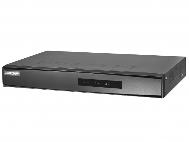 4-х канальный IP-видеорегистратор c PoE, 1 VGA до 1080Р, 1 HDMI до 1080Р, двустороннее аудио, 1 SATA для HDD до 6Тб, 4х100M PoE, 1 RJ45 10M/100M, 2 USB, -10°C...+55°C, DC48В, 10Вт макс (без HDD), ≤1кг (без HDD) Hikvision DS-7104NI-Q1/4P/M(C)