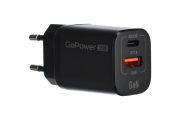 Сетевое З/У Сетевое З/У GoPower GPQC09 1USB+1Type-C 35W QC3.0 GAN черный Сетевое З/У Сетевое З/У GoPower GPQC09 1USB+1Type-C 35W QC3.0 GAN черный