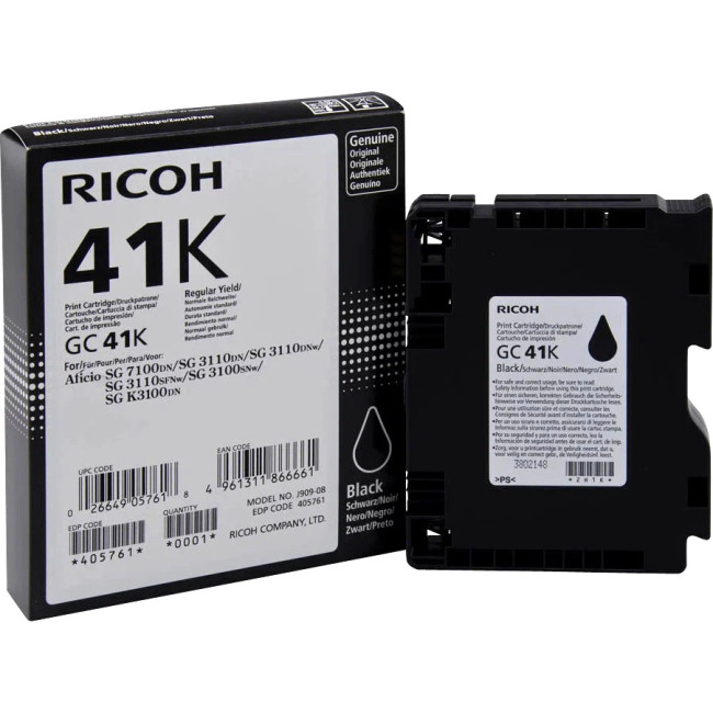 Картридж для гелевого принтера повышенной емкости GC 41K черный Ricoh 405761