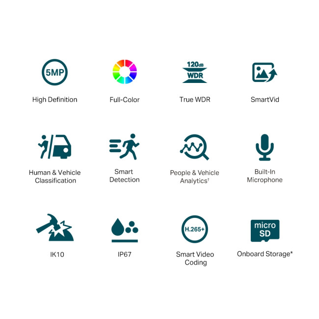 Купольная камера 5 Мп с цветным ночным видением TP-Link VIGI C250(2.8mm)