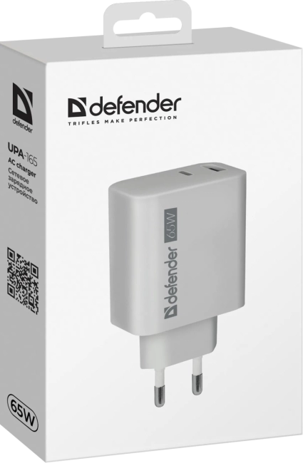 Defender Сетевое ЗУ UPA-165 USB A+C, 65W Defender 83582