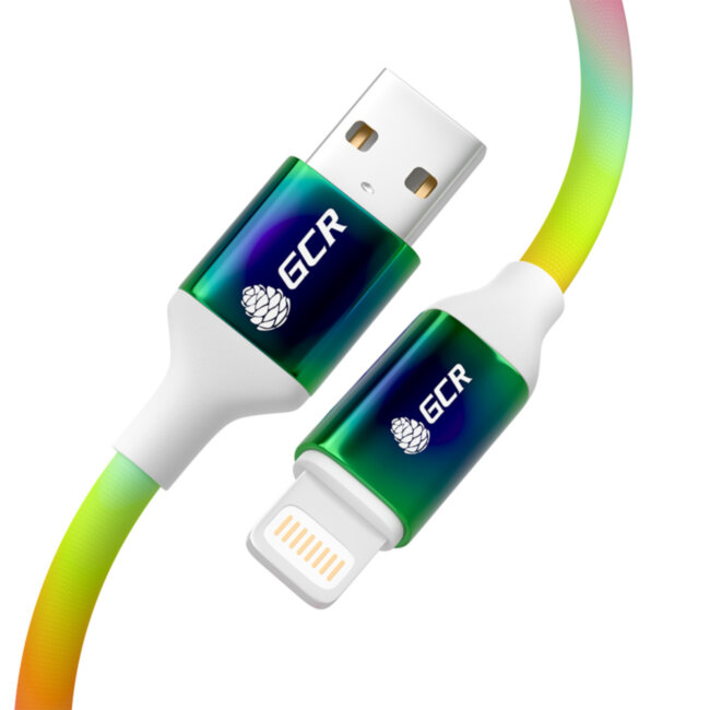 GCR Кабель 1.2m USB AM/Lightning - поддержка всех IOS, MFI, AL корпус, GRADIENT, GCR-53107 Greenconnect GCR-53107