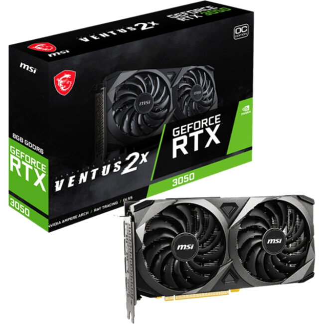Видеокарта MSI GeForce RTX 3050 VENTUS 2X 8G OC Видеокарта MSI GeForce RTX 3050 VENTUS 2X 8G OC