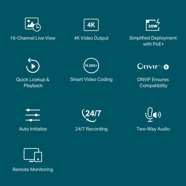 Сетевой видеорегистратор TP-Link VIGI NVR2016H-16MP Сетевой видеорегистратор TP-Link VIGI NVR2016H-16MP