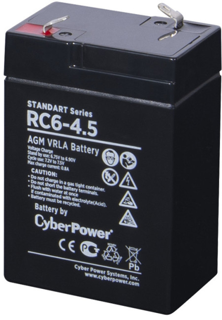 Аккумуляторная батарея SS CyberPower RC 6-4.5 / 6 В 4,5 Ач Батарея аккумуляторная для ИБП CyberPower Standart series RС 6-4.5