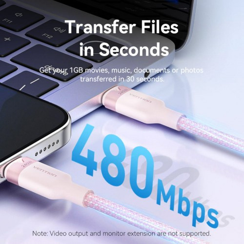 Кабель Vention USB 2.0 CM/CM - 2м. Чёрный 5А PD240W, шт. Vention TRIBH