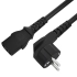GCR Кабель питания PROF 5.0m, евровилка угловая Schuko - С13, черный, 3*1,5mm GreenConnect GCR-55097