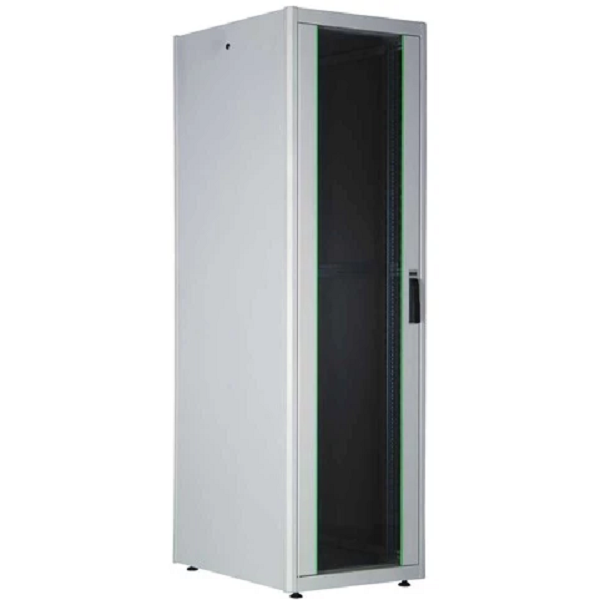 Lande 42U 19'' шкаф серии DYNAmic Ш=600мм Г=800мм/передняя стеклянная дверь, задняя сплошная металл.дверь, ножки,  RAL7035 LANDE LN-FS42U6080-LG-BDAA-E-F