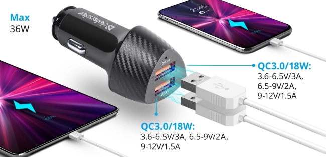 Defender Автомобильное ЗУ UCA-81 2xUSB QC3.0, 36W Defender 83845 Defender Автомобильное ЗУ UCA-81 2xUSB QC3.0, 36W Defender 83845