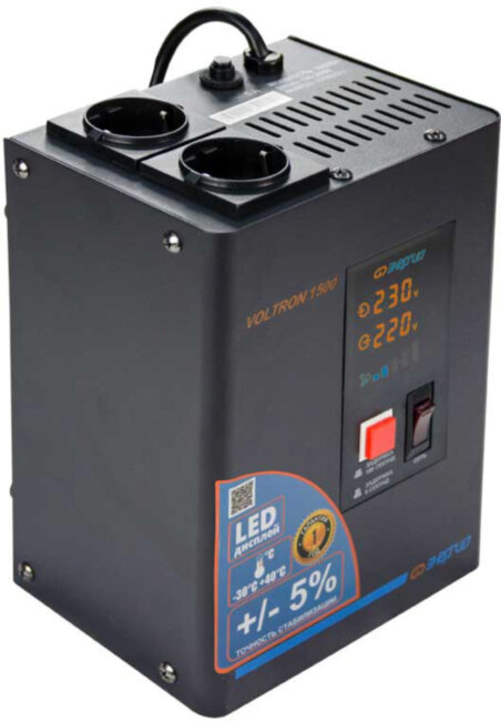 Стабилизатор  VOLTRON - 1500  ЭНЕРГИЯ Voltron (5%) Стабилизатор Энергия VOLTRON 1500 Стабилизатор  VOLTRON - 1500  ЭНЕРГИЯ Voltron (5%) Стабилизатор Энергия VOLTRON 1500