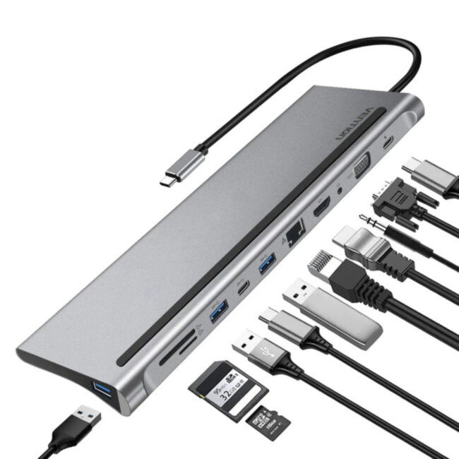 Мультифункциональная док-станция Vention USB Type C 11 в 1 Мультифункциональная док-станция Vention USB Type (THTHC)