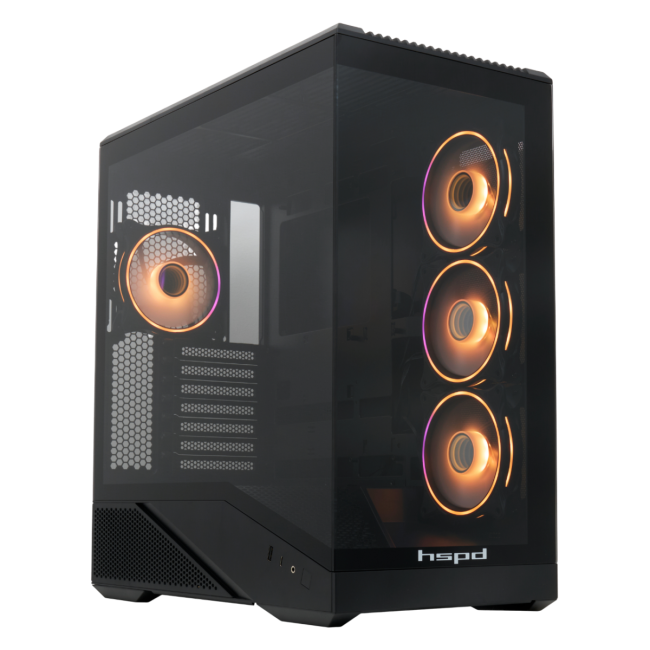 Корпус без блока питания HSPD F711-TGBK- ARGB