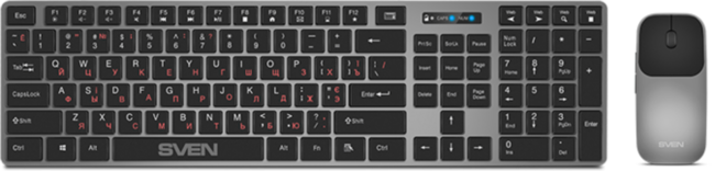Беспроводной набор клавиатура+мышь SVEN KB-C3000W серый (109 кл.+12Fn, 1000DPI, 4+1 кл.) Sven KB-C3000W