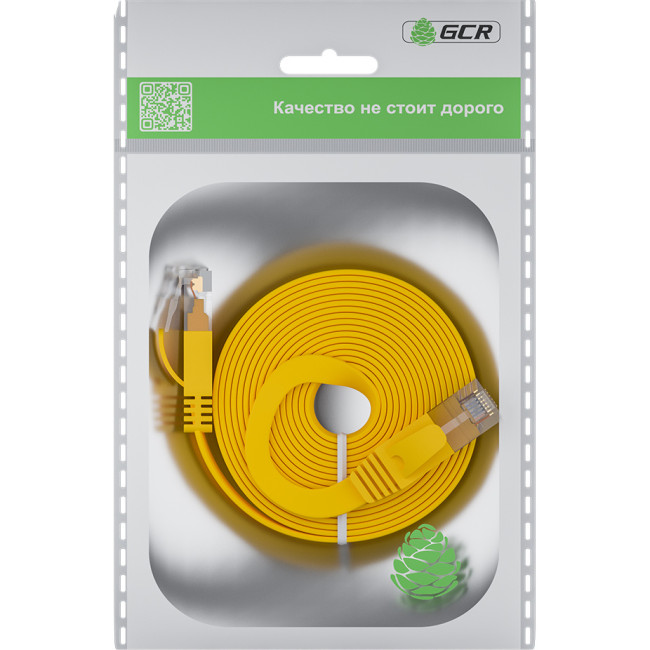 GCR Патч-корд PROF плоский прямой 7.5m, UTP медь кат.6, желтый, 30 AWG, ethernet high speed 10 Гбит/с, RJ45, T568B, GCR-52831 Greenconnect GCR-52831 GCR Патч-корд PROF плоский прямой 7.5m, UTP медь кат.6, желтый, 30 AWG, ethernet high speed 10 Гбит/с, RJ45, T568B, GCR-52831 Greenconnect GCR-52831
