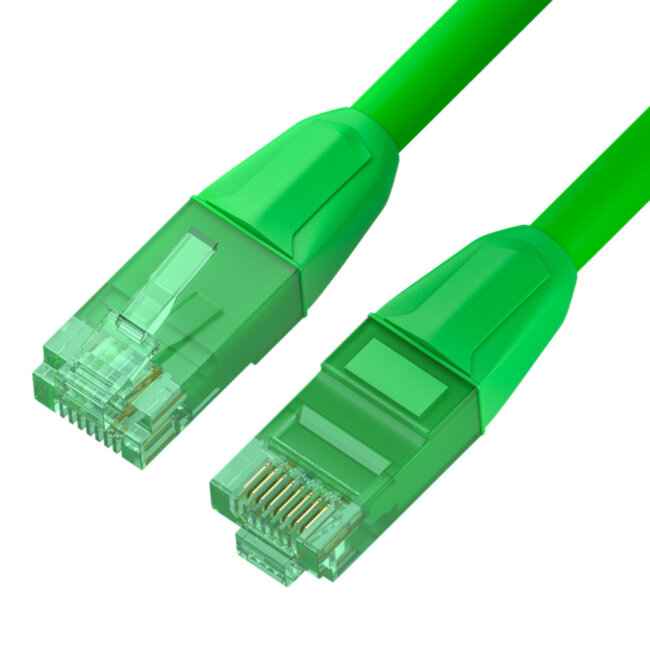GCR Патч-корд прямой 1.5m LSZH UTP кат.6, зеленый, 24 AWG, литой без фиксатора, ethernet high speed, RJ45, T568B, GCR-52767 Greenconnect GCR-52767