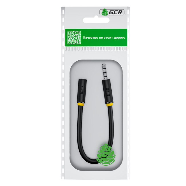 GCR Удлинитель для гарнитуры 0.3m jack 3,5mm/jack 3,5mm черный, желтая окантовка, 28AWG, M/F Greenconnect jack 3,5mm (m) - jack 3,5mm (f) 0.3 черный GCR Удлинитель для гарнитуры 0.3m jack 3,5mm/jack 3,5mm черный, желтая окантовка, 28AWG, M/F Greenconnect jack 3,5mm (m) - jack 3,5mm (f) 0.3 черный
