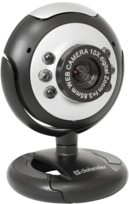 Defender Веб-камера C-110 0.3 МП, подсветка, кнопка фото Defender C-110