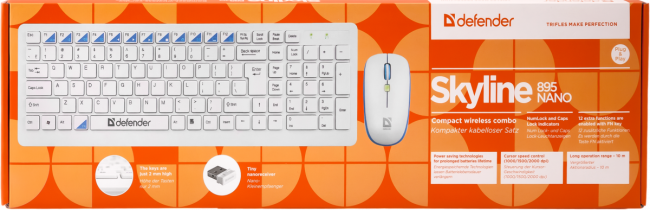 Defender Беспроводной набор Skyline 895 RU,белый,мультимедийный USB Defender Skyline 895 Defender Беспроводной набор Skyline 895 RU,белый,мультимедийный USB Defender Skyline 895