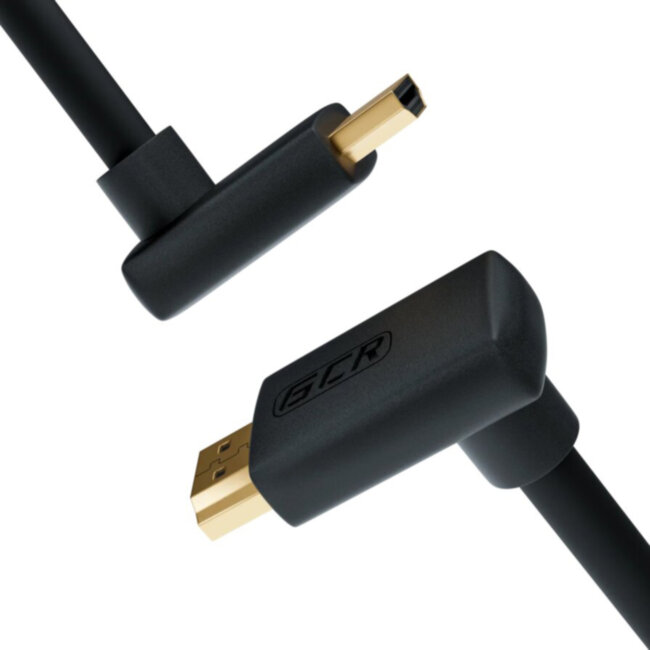 GCR Кабель 3.0m HDMI 2.0, M верхний угол /M верхний угол, черный, HDR 4:2:2, Ultra HD, 4K 60 fps 60Hz/5K*30Hz, 3D, AUDIO, 18.0 Гбит/с, 28/28 AWG, GCR-52311 Greenconnect HDMI 2.0 - HDMI 2.0 3м