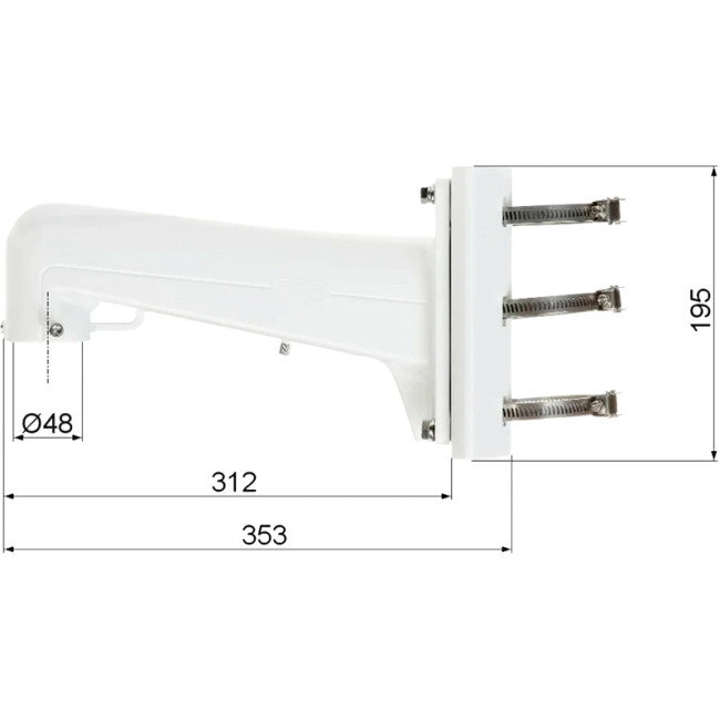 Крепление на столб, белый, для скоростных поворотных купольных камер, алюминий, 117x194x451.3 мм Hikvision DS-1602ZJ-pole Крепление на столб, белый, для скоростных поворотных купольных камер, алюминий, 117x194x451.3 мм Hikvision DS-1602ZJ-pole