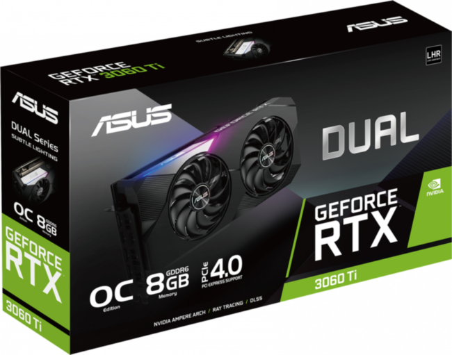 Видеокарта ASUS DUAL-RTX3060TI-O8G-V2 Видеокарта ASUS DUAL-RTX3060TI-O8G-V2