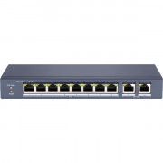 Сетевой неуправляемый коммутатор 8 RJ45 100M PoE 2 порта с высоким приоритетом; 2 Uplink порта Gigabit; IEEE802.3af IEEE802.3at; бюджет PoE 60Вт; поддержка режима передачи до 250м10Мбит/с 1-8 порт CAT5e; защита от перенапряжений DC48В 1.35A; 65Вт;-10 C...