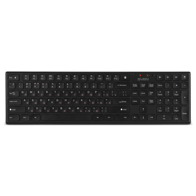 Беспроводной набор ножничная клавиатура+мышь SVEN KB-C2550W чёрный (109 кл.,12Fn, 1000DPI, 2+1 кл.) Sven SV-021672 Беспроводной набор ножничная клавиатура+мышь SVEN KB-C2550W чёрный (109 кл.,12Fn, 1000DPI, 2+1 кл.) Sven SV-021672