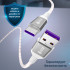 GCR Кабель 0.5m, TypeC, быстрая зарядка 18W, поддержка QC, PD, бело-розовый, AL case серебро, 28/24 AWG, GCR-55289 Greenconnect GCR-55289
